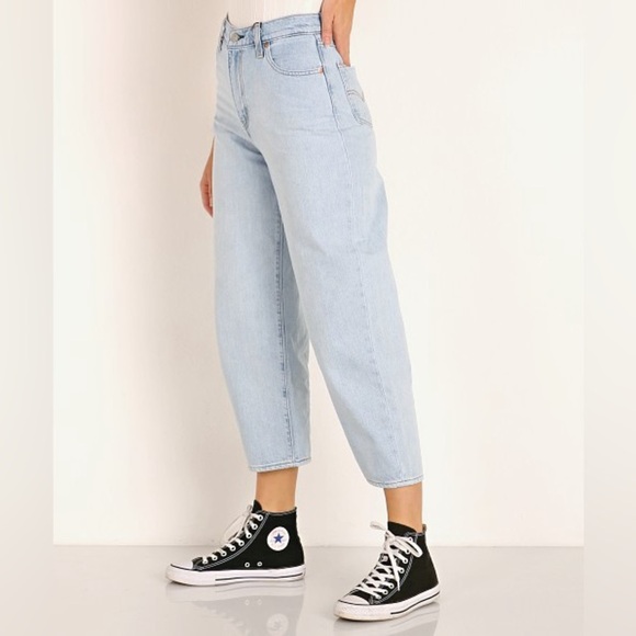 Levi’s Light Blue BALLOON denim pants jeans size 26 100% cotton zip up - Picture 12 of 12